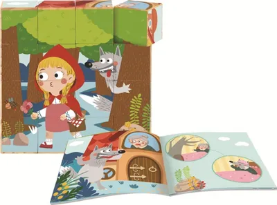 Produktbild von 2 Kinderspielzeug-Würfel, Märchen von Rotkäppchen