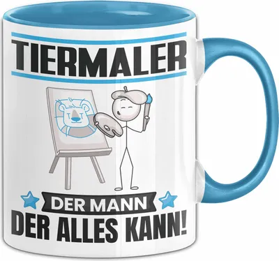 Produktbild von Tiermaler Tasse Geschenk für Tiermaler Der Mann Der Alles Kann Geschenkidee zum Geburtstag (Blau)