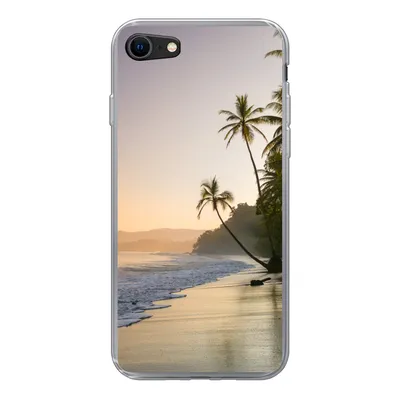 Produktbild von MuchoWow® Handyhülle Schutzhülle Hülle für iPhone SE 2022 Strand - Sonnenuntergang - Tropisch Silikon Softcase Handy Hülle - Schutzhülle