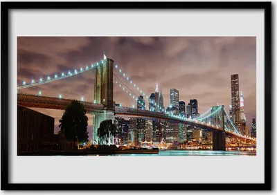 Produktbild von Bild 70x50 MDF-Rahmen Wandkunst Architektur Brücke Stadt