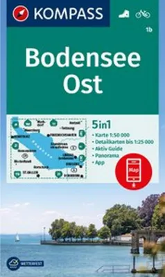 Obrázok produktu pre KOMPASS Turistická mapa 1b Bodamské jazero východ 1:50 000