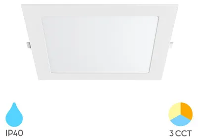 Obrázok produktu pre Braytron LED panelový vstavaný svietidlo 12 W, ultraplochý, hranatý, teplá biela, neutrálna biela, studená biela, 3CCT, 1120 lm, biela, IP40