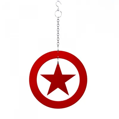 Produktbild von Christbaum Schmuck Weihnachtsbaum Anhänger Sternenring Rot Acryl Christbaumschmuck Fensterhänger 286