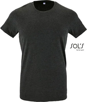 Image de SOLs 00553 | T-shirt Regent Fit pour hommes - Couleur : Charcoal Melange - Taille : M