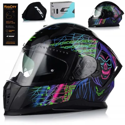 Obrázok produktu pre Integrovaná prilba CGM 311A s krytom na oči a proti zahmlievaniu | Motocyklová prilba | ECE 22.06 | Fialová | L (59 cm)