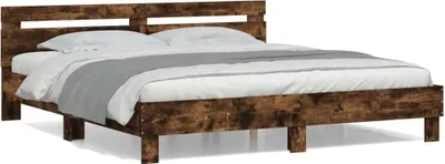 Immagine prodotto di vidaXL Giroletto con testiera in rovere fumé 180x200 cm Materiale a base di legno