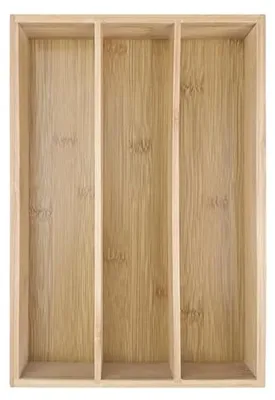 Productafbeelding van Bestekbak Bamboe - Keuken Organizer - Keuken Opbergen - 3 Vakken - 28.5 cm - Bruin