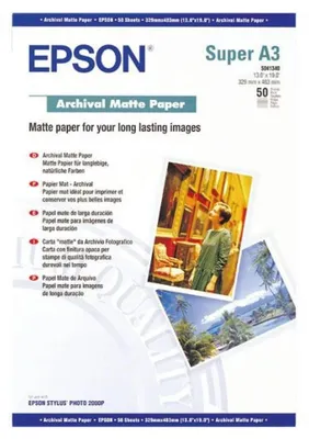 Produktbild von Epson Archival Matte Paper  A 3+ 50 Blatt, 189 g         S 041340