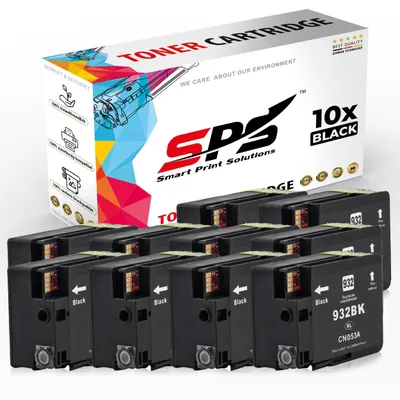 Produktbild von 10x Kompatibel HP 932XL 933XL Druckerpatronen Schwarz für HP Officejet 6600 Premium E