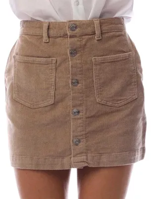 Productafbeelding van Alleen - "Fantastische" minirok voor dames, corduroy, hoge taille, model GT30065 (maat 32 DE) (beige)