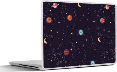 Produktbild von MuchoWow® Laptop Aufkleber Sticker Cover Planeten - Sterne - Muster 30x22 cm - Laptop-Sticker
