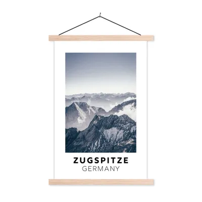 Produktbild von MuchoWow® Textilposter Deutschland - Berge - Schnee 60x90 cm mit holzfarbenen Rahmen - Textil