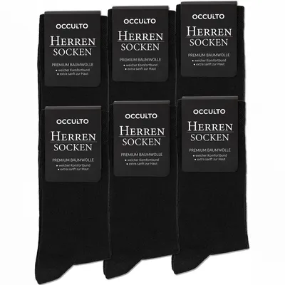 Produktbild von Occulto Herren Business Socken 6er Pack, 12er Pack (Modell: Lukas) Blk 39-42