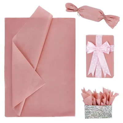 Image de Omgoods - 150 feuilles de papier de soie rose pour l'emballage et la décoration