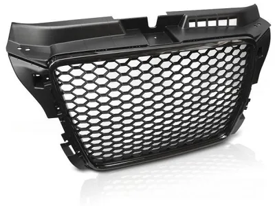 Produktbild von Sportgrill / Kühlergrill kompatibel mit A3 8P Facelift 08-12 Hochglanz schwarz in Wabendesign