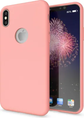 Produktbild von NALIA Hülle für Apple iPhone X, Liquid Silikon Handy Schutz Hard Case Cover Fresh Pink
