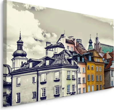 Produktbild von Fabelhafte Canvas LEINWAND BILDER 40x30 cm XXL Kunstdruck Warschau Gebäude Abstrakt