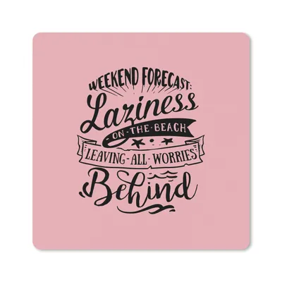 Produktbild von MuchoWow® Mauspad Mousepad Sommer - Zitate - Rosa - Strand 20x20 cm - Mousepads - Maus Mat - Pad - Mausunterlage - Desk Mat - Bureauartikeln