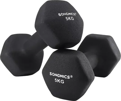 Zdjęcie produktu dla In And OutdoorMatch Zestaw hantli Lavinia - 2x5kg - Zestaw hantli - Zestaw hantli - Domowa siłownia - Czarny