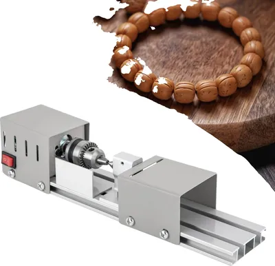 Obrázek produktu pro Mini soustruh na dřevo, výkonný 96W motor, 7 nastavitelných rychlostí, přesné vrtací sklíčidlo