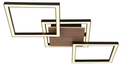 Produktbild von LED Deckenleuchte, Holzoptik, schwarz matt, L 63 cm