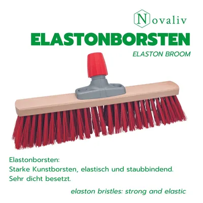 Produktbild von Novaliv Straßenbesen 40 cm Besenkopf I Besen ohne Stiel I Elaston rot I Grob I Industriebesen Kehrbesen Gartenbesen Hofbesen
