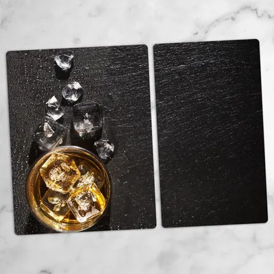 Produktbild von Glas-Herdabdeckplatten Glaskeramikkochfeld-Abdeckung Spritzschutz Glas 70x52 cm Whiskey