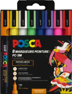 Obrázek produktu pro Sada fixů Posca PC-3M 8 kusů pop barev kreativní