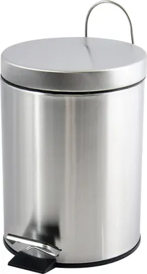 Produktbild von MSV kleiner Treteimer fur Bad/Toilette - silber glanzend - 5L - 20 x 27cm