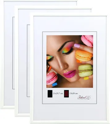 Produktbild von New Lifestyle Set Bilderrahmen Wanddeko Collage Poster Rahmen 2er 3er 5er Pack - Farbe: 3er Pack Weiß | Format: 40x60