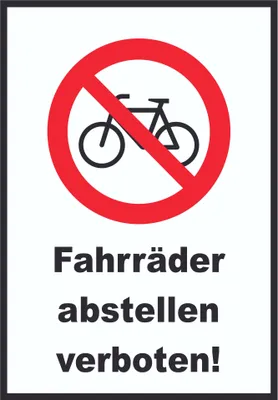 Produktbild von Fahrräder abstellen verboten Schild A5 (148x210mm)