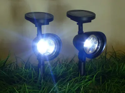 Produktbild von LED Solar-Gartenstrahler schwarz 2er Set