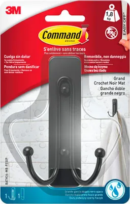 Zdjęcie produktu dla Hak do zawieszania 3M 1,8 kg Czarny ABS (1 szt.)
