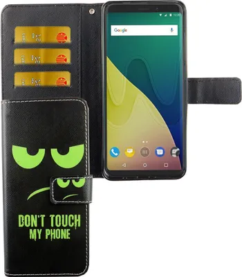 Produktbild von Handyhülle Tasche für Handy Wiko View XL Dont Touch My Phone Grün