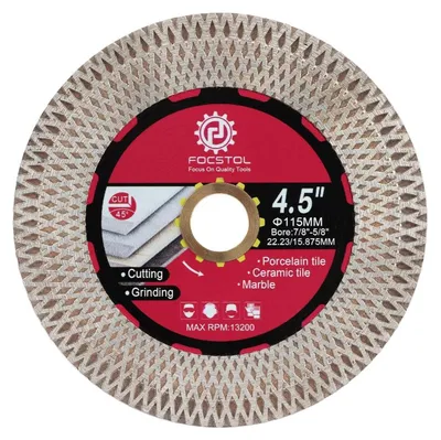 Immagine prodotto di Disco diamantato da taglio da 115 mm x 22,23 mm, adatto per piastrelle, marmo, granito e materiali compositi