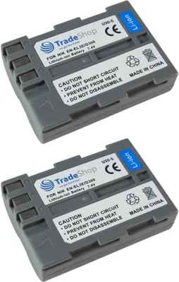 Produktbild von 2x Trade-Shop Kamera Li-Ion Akku 7,2/7,4 ersetzt Nikon EN-EL3 EN-EL3e EN-EL3a EN-EL3e-2