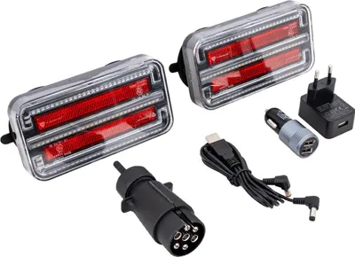 Produktbild von TT TECHNOLOGY TT.12028B-DI kabellose LED Rückleuchten Set, Positionslicht Bremslicht Blinker, 12 bis 24 V, IP65, magnetische Befestigung, für Anhänger