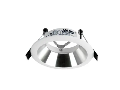 Productafbeelding van LED-spots, inbouwframe, rond - zilver / wit - zaagmaat 75 mm - afmetingen (buiten) 94 mm