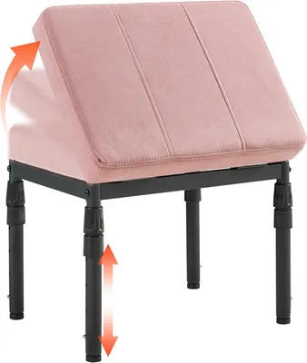 Obrázok produktu pre Podnožka nastaviteľná, 4 výšky, naklonenie 60°, umelá koža a semiš, pre kanceláriu