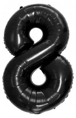 Image de Ballon XL chiffre 8 noir