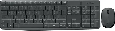 Produktbild von Logitech MK235, Volle Größe (100%), Kabellos, RF Wireless, Grau, Maus enthalten