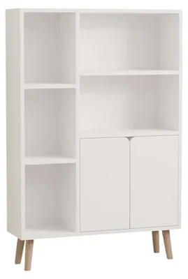 Image de Étagère murale en bois "Lumo" – 80 x 24 x 120 cm – Blanche