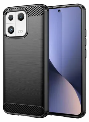 Obrázek produktu pro Karbonový kryt kompatibilní s Xiaomi 13 flexibilní silikonový karbonový kryt černý