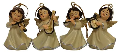 Produktbild von Musizierende Schutzengel 4er Set, 5 cm, Polyresin, Deko Figur