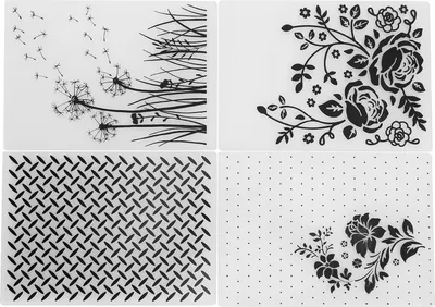 Produktbild von 4 Stück Kunststoff-Prägeordner für DIY-Kartenherstellung, Scrapbooking, geprägte Vorlage, Papierhandwerk