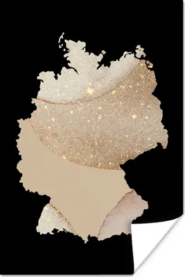 Produktbild von MuchoWow® Poster Karte - Deutschland - Glitter 20x30 cm - Papierdruck