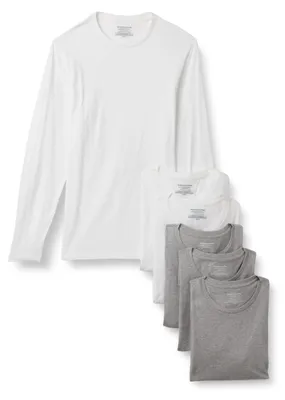 Produktbild von A. Essentials Unterhemd Herren Slim Fit Unterhemden mit Rundhalsausschnitt, 6er