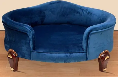 Produktbild von Casa Padrino Barock Hundebett Royal Blau / Braun / Gold - Barock Hundemöbel - Barock Tiermöbel - Tiermöbel im Barockstil
