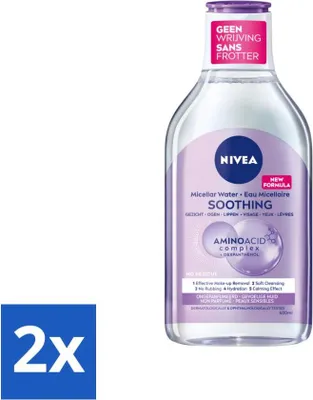 Produktbild von NIVEA – Mizellenwasser – Essentials Soothing – Empfindliche Haut – Mit Aminosäuren & Dexpanthenol – Make-up-Entferner – 400 ml - Vorteilspack - 2 Stücke