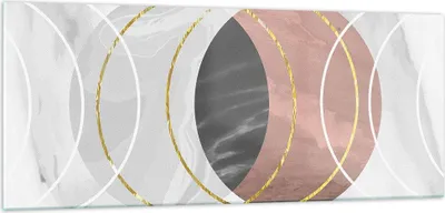 Produktbild von Bilder auf glas - Einteilig - Abstraktion Formen Stück - 100x40cm - Glasbilder - Wandbilder - Bilder - zum Aufhängen bereit - Wanddekoration aus Glas - Glas Bilder - Wandbild auf Glas - GAB100x40-4935
